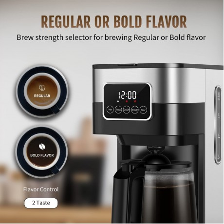 10-cup Programmable Coffee Maker with Touch-Screen Stainless Steel B09N3JTJGL