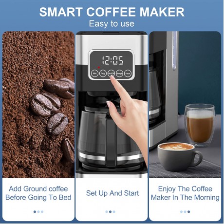 FZ-SNOK 10-Cup Programmable Coffee Maker: Automatic Drip Coffee Maker with Timer Auto Shut Off Smart Anti-Drip System Quick Brew Keep-warm Plate Electric Filter Coffee Machine with Coffee Pot B09WVR1X9T