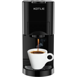 Nespresso Coffee Maker KOTLIE 3 in 1 Espresso Machine Single Serve Coffee Brewer Compatible with K-Cup Pods Nespresso Capsules Coffee Grounds Self-Cleaning Function 3 Capsule Boxes 19 Bar 27oz B09SG574S2
