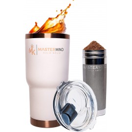 Patented Iced Coffee Maker by Mastermind: Premium Unique Cold Brew Maker & Coffee Mug. 1L Stainless Steel Tumbler + Magnetic Lid + Coffee Filter. Travel Mug & Tea Infuser Iced Coffee Cup Ons B084FGC7KP