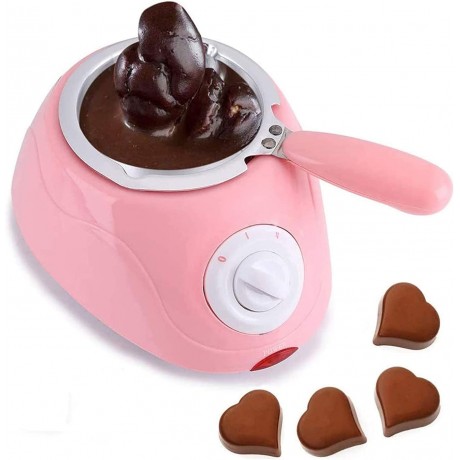 Byjia Electric Chocolate Melter Plastic Hot Chocolate Melting Pot Electric Fondue Melter Machine Kitchen Tool with DIY Mould Set,Pink B08R63JGBH
