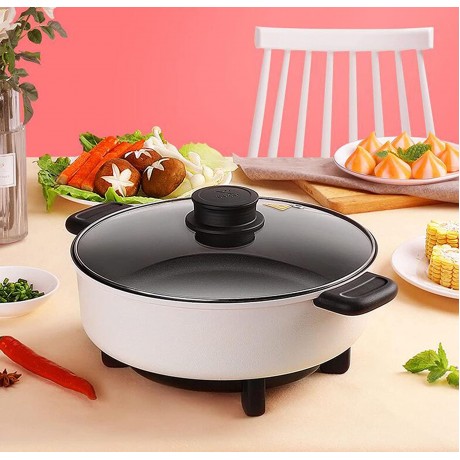 Electric hot pot pot household multifunctional integrated electric hot pot electric frying pan electric skillet cooking non-stick electric hot pot is easy to clean suitable for family kitchens hotel B096ZYVFY5