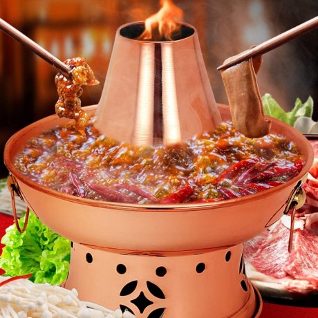 Hot Pot Alcohol Copper 360° Rapid and Uniform Heat Conduction Meat Tomato Soup Electric Fondue Pots Color : B Size : 3838cm B08TMQ5V8Q