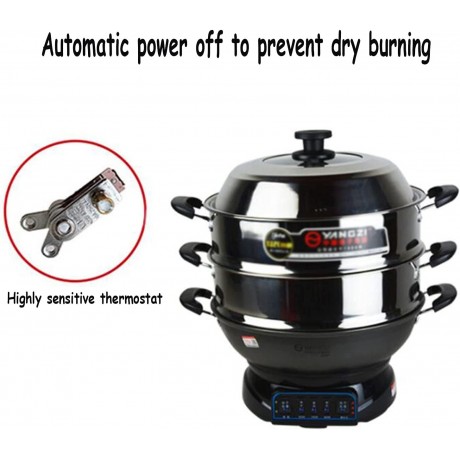 Multifunctional electric frying pan refined cast iron electric steamer multifunctional household anti-drying large-capacity electric hot pot electric hot pot non-stick electric hot pot easy to cl B096ZXQJKS