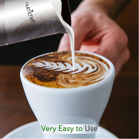 Electric Milk Warmer and Frother 2-in-1 Automatic Hot or Cold Milk Steamer Heater Foamer Blender Froth Foam Maker for Latte Cappuccino Coffee Drink Silver Stainless Steel NutriChef B07MTXT7HH