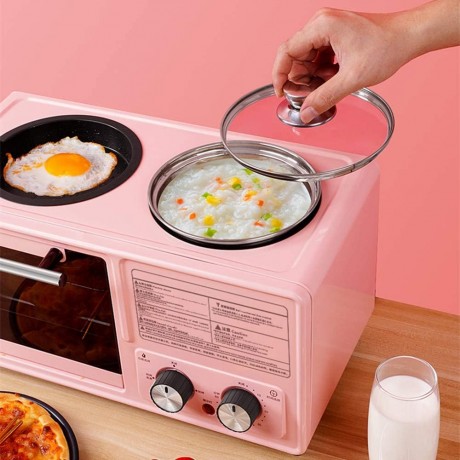 KYC Home Breakfast Machine Four in one Multifunctional Small Oven Breakfast Machine Frying pan Oven Boiling Pot Solve Your Breakfast Problems B08F7VDM9X