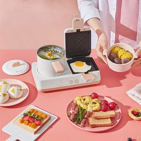 KYC Light Sandwich Breakfast Machine Small Multifunction Machine for Cooking and Toasting The Heating for Toast Four in one Multifunction Artifact for Small B08F7WBQ14