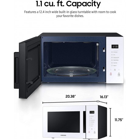 Samsung MG11T5018CW Counter Top Grill Microwave 1.1 Cu. Ft White B08GDMJK4J