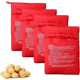 XINGZI Microwave Potato Cooker Bag 4PCS Reusable And Washable Express Saving Time Baking Fabric Pouch Bag for Any Type of Potatoes Express Bake Perfect Potatoes Just in 4 Minutes B07X7ZKHMT