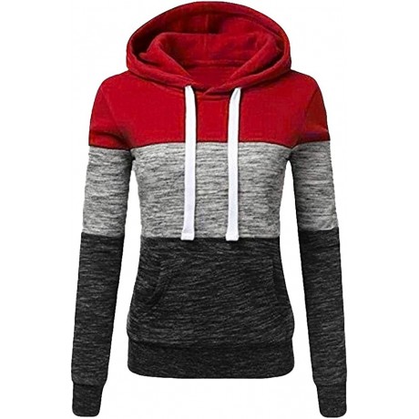 Hoodies for Women Women’s Casual Long Sleeve Colorblock Warm Pullover Hooded Sweatshirt Tops Outwear for Teen Girls B08CVF7GB9