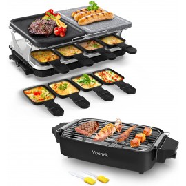 Raclette Table Grill 1300W + Electric Smokeless Indoor Grill 1800W B09VBS72HD