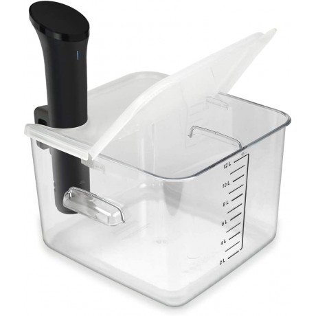 EVERIE Collapsible Hinged Sous Vide Lid Compatible with Anova Nano Sous Vide Cooker and Rubbemaid 12,18,22 Qt Sous Vide Container Corner Mount Lid OnlyContainer Not Included B07GQLLTKP